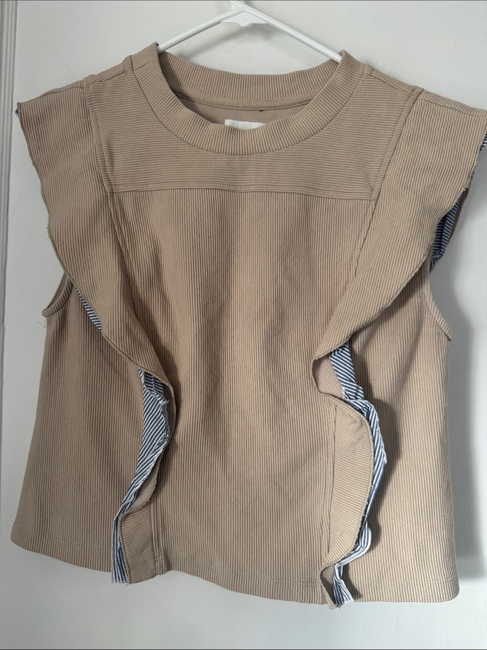 Anthropologie Beige Ruffled Tank Top for Kids